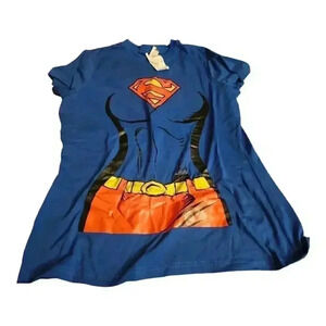 Rubie's Supergirl Women's XL T-Shirt Top Detachable Cape DC Comics Costume